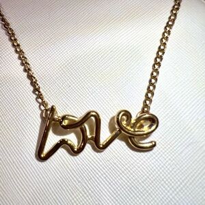 LOVE Gold Tone Necklace